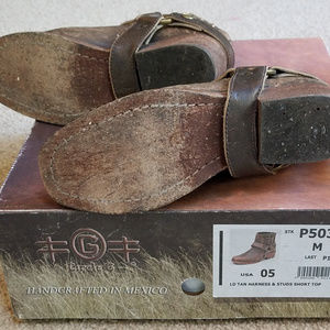 Circle G Tan Harness & Studs Short Top Boots